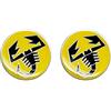 Abarth 21550 Stickers Adesivi 3D Scorpione Giallo, Diametro 12 mm, Diam