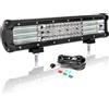 AUXTINGS Fuoristrada Barra LED da 38 cm, 390W barra luminosa a LED da lavoro con 12V cablaggio,4 filas faretto e inondazione Led luci 6000K Impermeabile per 4x4 trattore camion quad veicoli barche