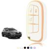TOOMUME Cover Chiave Auto per Jeep Compass Renegade Cherokee Fiat 500x | Silicone Morbido, Antiurto, Anticaduta, Antigraffio, Custodia Protettiva Chiave per Freemont Tipo Dodge Challenger, 3 Tasti