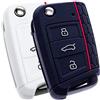 BluePony - 2X Cover Guscio per Chiavi Premium Seat Leon 5F SC · ST, Colore: Nero + Bianco