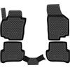 Element Tappetini in gomma 3D adatti per Skoda Yeti dal 03/2009, 100% su misura, per tutte le stagioni, in TPE, bordo alto, impermeabili, antiscivolo, inodori