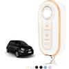 TOOMUME Cover Chiave Auto per Fiat 500 500L Panda Punto Lancia Ypsilon Y | Silicone Morbido, Antiurto, Anticaduta, Antigraffio, Custodia Protettiva Chiave per 500C Ducato Bravo Doblo Abarth Musa Delta