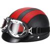 BYOUQ Casco semi-casco da moto aperto con occhiali protettivi e sciarpa, casco semi-facciale da skateboard per uomo e donna, certificato DOT/ECE (55-62 cm)