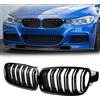 TTCR-II Front Kidney Radiatore Griglia Compatibili con BMW 3 F30 F31 F35 | Frontali Grill Sostituzione Accessori Serie 3 F30 F31 F35 2012-2018 Doppio-Line Lucide Nero Colore Style Auto Grille ABS