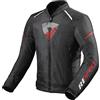 REV'IT! Revit Sprint H20 Giacca tessile moto, nero/rosso neon, 2XL