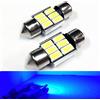 SOCAL-LED LIGHTING SoCal-LED 2X 3022 31mm Lampadine LED a Festone Canbus 6W Luce a Cupola Interna SMD 5730 ad Alta Potenza Luminosa, Luce Mappa, Blu
