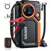 AstroAI Booster Avviamento Auto 8000A & Compressore Aria Portatile 150PSI | Avviatore Batteria Auto con Display LED, Torcia 3 Modalità, per Tutti i Motori a Benzina/Diesel 12L, Auto e Moto