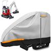 JUDANNA Mini escavatore telo di copertura per escavatore 10-15HP 300D con cotone, impermeabile, con porta con cerniera e strisce riflettenti L110 × W26 × H66 in (grigio e nero)