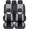 Auto Accessori Lupex Coprisedili per auto Universali, tessuto poliestere, set fodere protezione sedili, copertura adattabile, No Suv (Anteriori e Posteriori, N - Grigio)