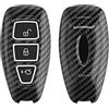 kwmobile Custodia Copri Chiave Compatibile con Ford con 3 tasti Keyless Go - Cover Coprichiave Telecomando Auto in Plastica e Silicone - Effetto Carbonio