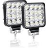 AUXTINGS 2 Pezzi 10 cm 48W Faro da Lavoro Led Sottile per Trattore Camion Off Road Auto Moto 4x4 4WD Barca, 12V 24V IP66 Impermeabile 6000K