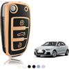 TOOMUME Cover Chiave Auto per Audi A1 Sportback S Line A3 8V 8P Q2 Q3 Q7 | Silicone Morbido, Antiurto, Anticaduta, Antigraffio, Custodia Protettiva Chiave per A4 A6 S3 S1 S5 S8 RS3 TT Seat Exeo Leon
