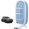 TOOMUME Cover Chiave Auto per Jeep Compass Renegade Cherokee Fiat 500x | Silicone Morbido, Antiurto, Anticaduta, Antigraffio, Custodia Protettiva Chiave per Freemont Tipo Dodge Challenger, 3 Tasti