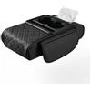 Frilla Cuscino Imbottito per Bracciolo Auto con Portaoggetti, Copertura Universale per Console Centrale, Supporto Gomito in Pelle PU, Tasche per Telefono e Chiavi, Facile da Installare | RESTLUX