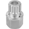 A ABSOPRO 57/12PT Chiave Rimozione Dado Blocco Ruota Antifurto 1Pc | Argento Acciaio Cromato Per Vw Per Audi Dimensioni 20x30 Mm Diametro 14 Mm Dado Aletta Non Oem