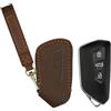 kwmobile Custodia chiave in vera pelle per VW Golf 8 con 3 tasti Cover - Guscio premium per chiave auto - Protezione per Smart Key - Portachiavi in pelle marrone chiaro