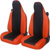 Auto Accessori Lupex Coprisedili auto compatibili con Smart fortwo, 450 451 e 453, 1 2 3 Serie, Tessuto Policotone (Nero - Arancio)