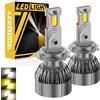 KaiDengZhe H7 LED Lampadina per Fari, 2 PZ Nuovo Tri-colore (6500K 4300K 3000K) Lampadina per Fari H7 Canbus 12-24V 120W Kit LED Abbaglianti/Anabbaglianti 800% Luminosità Sostituzione Alogena