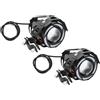 KIMISS Faretto LED per Moto con Angel Eye, Luce Lampeggiante Abbagliante e Anabbagliante Impermeabile IP68 - Super Luminoso, 3 modalità di Illuminazione per Auto, Camion, Barca