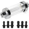 DBREAKS Universale Filtro Benzina in Linea, Filtro Carburante per Moto in Vetro, Filtri Carburante in Linea con Connettore del tubo Flessibile da 3/8, 1/4, 5/16, Filtri Benzina per Moto Auto ATV
