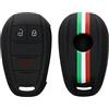 kwmobile Custodia Coprichiave Compatibile con Alfa Romeo con 3 tasti controllo remoto Cover - Copritelecomando Chiave Auto - Copri Chiavi Macchina Bandiera italiana