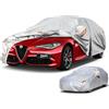 Kayme Telo Copriauto da Esterno, Compatibile con Alfa Romeo Giulia (2016-2025), Copertura a 6 Starti per Impermeabile Anti UV Anti Vento Antipolvere, Telo Copri con Cerniera e in Cotone.