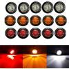 Boomboost 15 luci di posizione laterali per rimorchio rotonde da 3/4 pollici, luci di posizione laterali 3 LED impermeabili 24 V universali per rimorchio per auto, camion, autobus (giallo5 + bianco5 + rosso5)