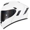 Woljay Casco ribaltabile motociclistico visiera duale modulare caschi integrale integrato Per Adulti Uomini Donne Street Racing DOT/ECE Approvato (White,M)
