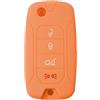 Tech11 Cover Chiave in Silicone Compatibile con Jeep Renegade - Protezione Antiscivolo e Antigraffio per Telecomando Auto, Design Ergonomico con Accesso Completo ai Pulsanti (Arancione)