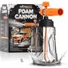 maXpeedingrods Cannone spray per lavaggio auto da 1 litro con connettore rapido da 1/4 '' per tubo idropulitrice a bocca larga connettore rapido in schiuma cannone con sapone regolabile per