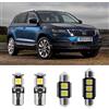 njssjd 8pcs Kit luci interne a LED bianche per S.koda K.aroq 2017-2023 Lampadine interne super luminose 6000K Cupola da lettura Lampada per bagagliaio e strumento di installazione