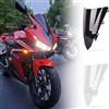SHINKXMT Parabrezza Per Moto, Deflettore Antivento A Doppia Bolla, Visiera Per Carenatura Anteriore Compatibile Con Accessori Ho&n&da CB 500 R CBR 500R 2016 2017 2018 (Nero)