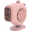 TOTMOX Mini Auto Riscaldatore Sbrinatore Ventola, TOTMOX 12V 150W 2 in 1 Riscaldamento Automatico Ventola di Raffreddamento con Clip di Fissaggio Carenatura Base Rotante, Rosa