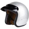 Woljay Cachi Casco del motociclo del casco del fronte aperto Scooter Splendente Argento
