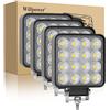 Willpower 4Pcs Fari LED Fuoristrada, 3,3 Pollici 48W, Impermeabile 12V per Auto Moto Trattore Camion Escavatore SUV ATV Barca