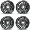 ALCAR 4 cerchioni in acciaio 6,5 Jx16 ET50 5 x 108, nero, compatibili con Ford C-Max Focus Kuga Mondeo