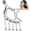 InfiniteRelax Attrezzi per il viso Gua Sha in metallo, strumento portatile per massaggio del cuoio capelluto, pettine 5 in 1 per massaggi per testa, collo, spalle, gambe e braccia, massaggiatore manuale per la