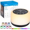 ESYNiC Rumore Bianco Neonato 30 Suoni con Luce Notturna 7 Colori Luminosità Regolabile Macchina Rumori Bianchi Ricaricabile Funzione Timer Memoria Registrazione Vocale per Bambini - Nero Aggiornato
