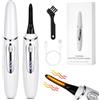 LOPHE Piegaciglia Elettrico, 4 Livelli 55-85°C Schermo LED, USB (Bianco F) | Pettine Anti-bruciore Ergonomico, Riscaldamento Rapido, Batteria 360Mah per 20 Giorni, Lavabile, Ricaricabile USB, Portatile