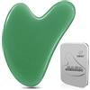 GUKOY Gua Sha Pietre viso giada pietra a forma di cuore Guasha Board strumento di massaggio antigraffio per viso, occhi, collo per la cura della pelle (verde)