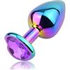 Roluck Plug Anali in Metallo Plug Anale Set Di Trainer Anale Lusso Colorato Cuore Forma Gioiello Anale Giocattoli Del Sesso per Le Donne Uomini Coppie (Viola Scuro, M)