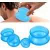 Zyluniy 4 Pezzi Massaggio Cupping Kit, Coppe Anticellulite Con Coppe per Il Corpo, Coppettazione Massaggio per Indolenzimento Muscolare, Sollievo dal Dolore (Blu)
