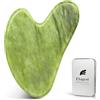 Flagest Gua Sha Viso Giada Massaggiatore Lifting | Effetto Rinfrescante Naturale, Forma di Cuore, Scolpisce la Mascella, per Viso, Collo e Corpo, Regalo per la Cura Quotidiana