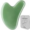 YANKUIRUI Gua Sha - Strumenti per il viso, in giada, per massaggi e agopunture, in metallo, per corpo, viso, collo e occhi, regalo per la cura della pelle da donna (verde)