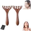 Generic Pettine per massaggio meridiano a sei artigli, massaggiatore in legno per cuoio capelluto, manico lungo, strumento gua sha per la crescita dei capelli, sollievo dallo stress, rilassamento completo del
