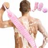 Generic 3 spugne per la schiena con manici, guanto da bagno, spugna da doccia, panno per la pulizia della schiena su entrambi i lati, per uomini e donne (rosa)