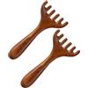 Generic Pettine per massaggio meridiano a sei artigli, pettine per terapia a cinque tocchi, per rilassamento, pettine per massaggio meridiano della testa, strumento in legno Gua Sha per la cura di cuoio