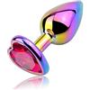 Roluck Plug Anali in Metallo Plug Anale Set Di Trainer Anale Lusso Colorato Cuore Forma Gioiello Anale Giocattoli Del Sesso per Le Donne Uomini Coppie (Rosso Rosa, S)