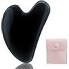 YANKUIRUI Gua Sha, Gua Sha Viso Ridurre le Linee Sottili e le Rughe, massaggi per terapia fisica e terapia di agopuntura per viso, occhi, collo e corpo (Nero)