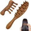 CYUXING 2 pettini per Sisterlocks, pettine massaggiatore per cuoio capelluto in legno fatto a mano - spazzola naturale e strumento districante per dreadlocks, capelli ricci | set portatile per massaggi